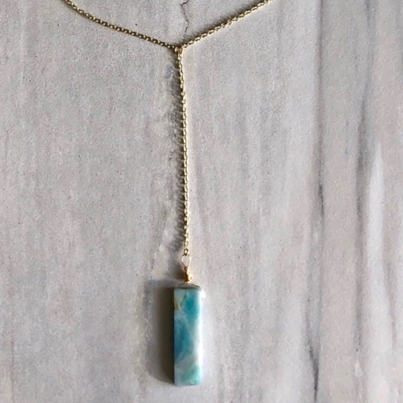 **ONE LEFT** Amazonite 14k gold necklace - Picture 4 of 4